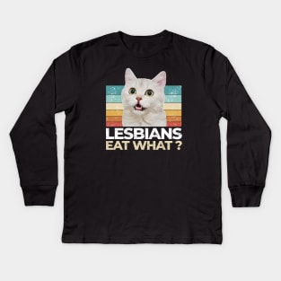 Lesbians Eat What? Funny Offensive Kids Long Sleeve T-Shirt
